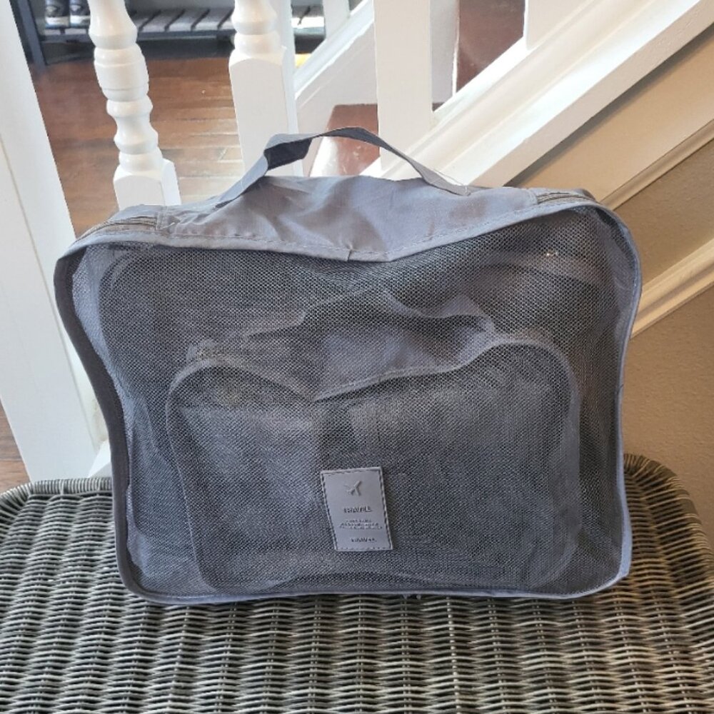 Travel Packing Cubes Gray Mesh Travel Vacation Organize Lightweight Practical